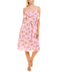 Celina Moon Braided Strap Midi Dress Pink