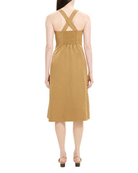 Theory Crossback Linen-Blend Midi Dress