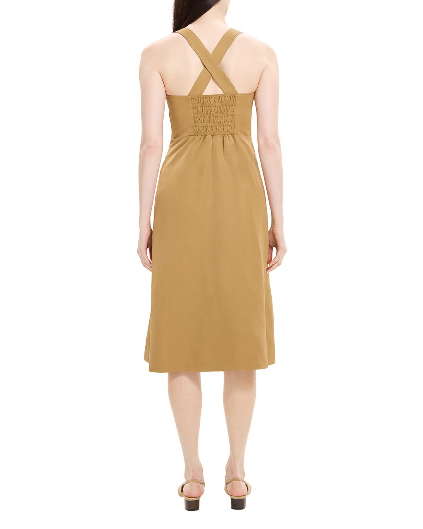 Theory Crossback Linen-Blend Midi Dress