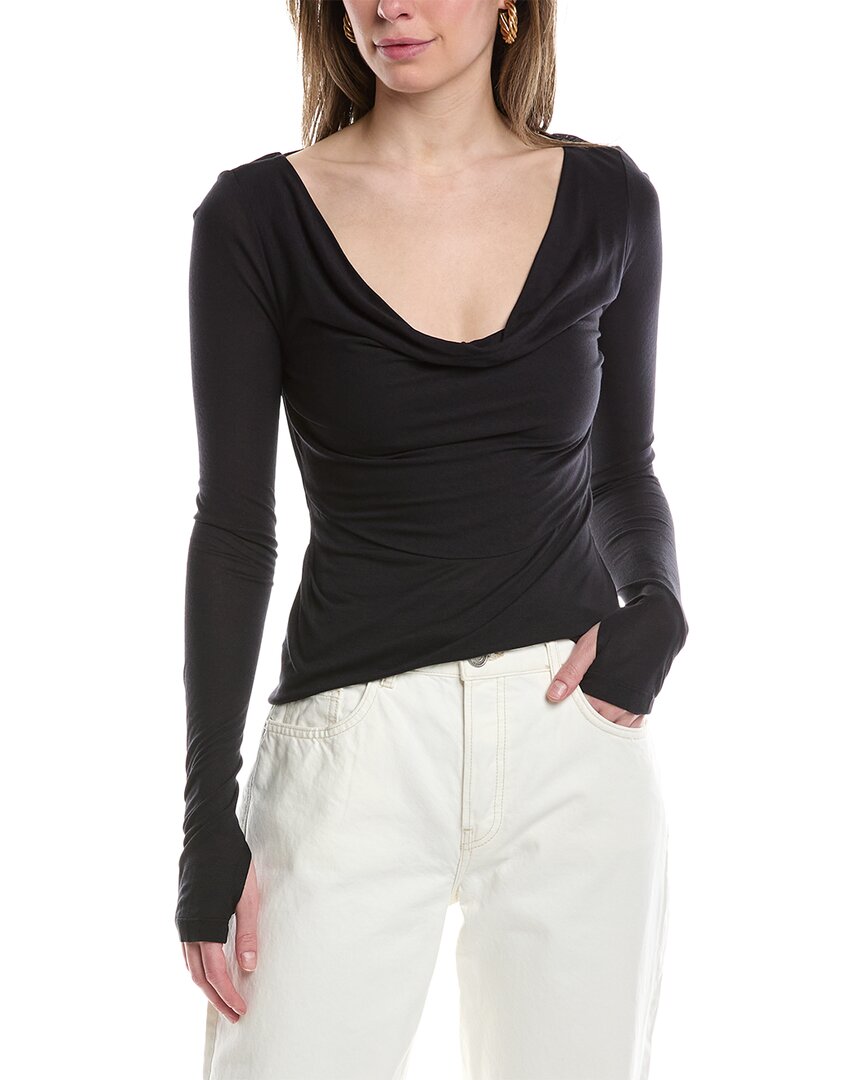 Helmut Lang Scala Cowl Top Regular 00 (XXS) Black