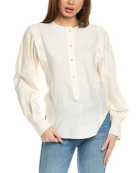 Isabel Marant E'toile Soliska Silk-Blend Blouse Purple