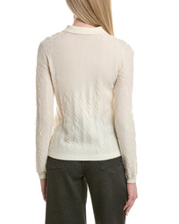 Bruno Magli Modern Cable Wool & Cashmere-Blend Polo Sweater