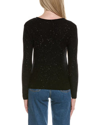 Sofiacashmere Sequin Deep V Wool & Cashmere-Blend Sweater