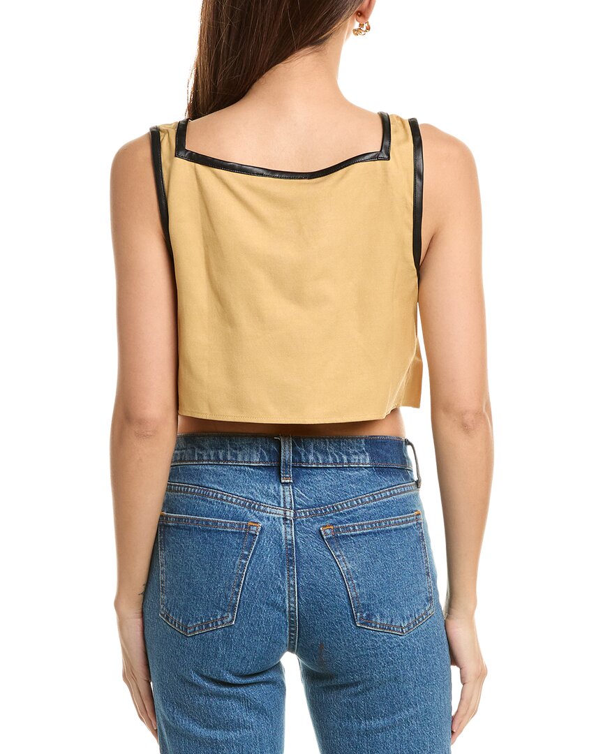 Weworewhat Linen-Blend Crop Top