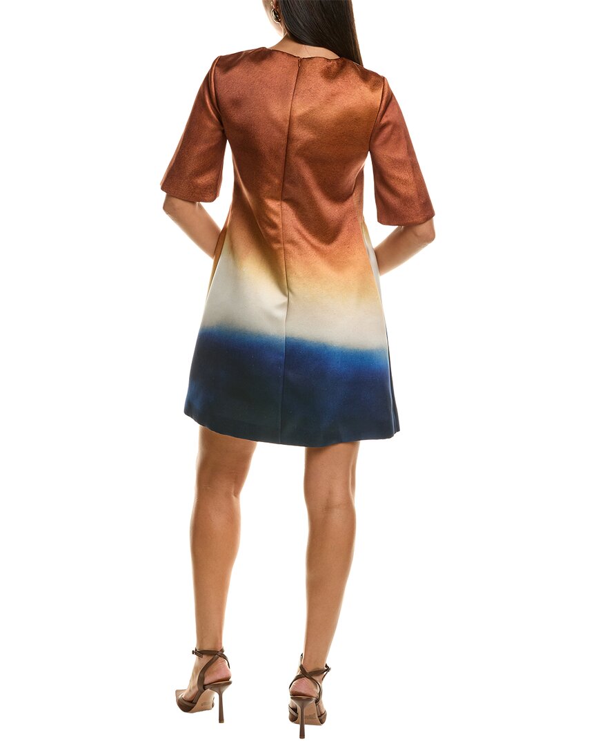 Oscar de la Renta Oscar De La Renta Abstract Ombre Silk-Lined Shift Dress
