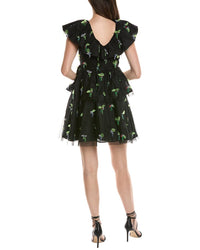 Ganni Tiered Mesh Mini Dress