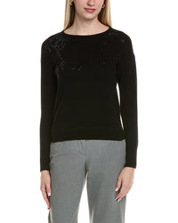 Sofiacashmere Bow Embellishment Wool & Cashmere-Blend Sweater