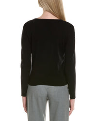 Sofiacashmere Bow Embellishment Wool & Cashmere-Blend Sweater