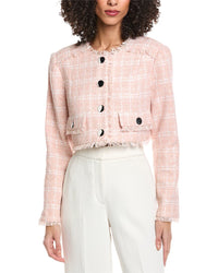 Toccin Lainey Crew Neck Cropped Tweed Jacket