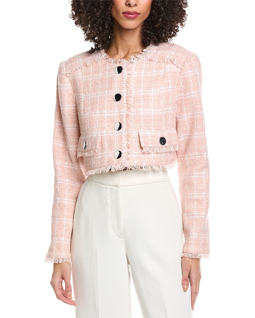 Toccin Lainey Crew Neck Cropped Tweed Jacket