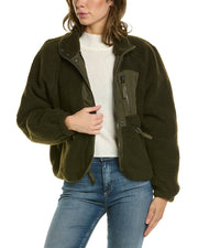 Marc New York Mixed Sherpa Zip Front Jacket