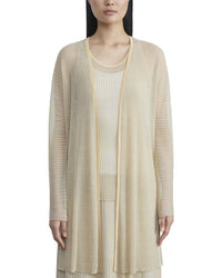 Lafayette 148 New York Pleated Rib Stitch Silk Cardigan Black