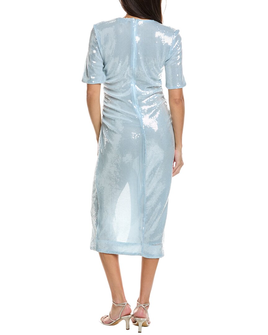 ganni blue sequin dress GANNI Blue Sequin Mini Dress by GANNI