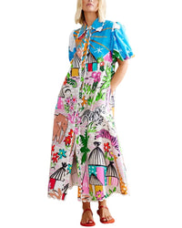 Amina Glam Linen-Blend Dress