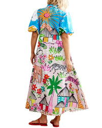 Amina Glam Linen-Blend Dress