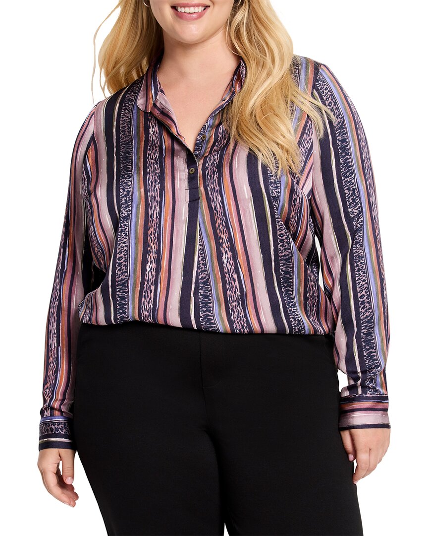 Nic+Zoe Womens Nic + Zoe Animal Stripe Shirt, 1X
