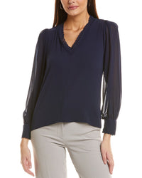 Cece Scallop Trim Blouse