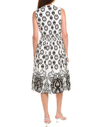 T Tahari Smocked Waist Midi Dress