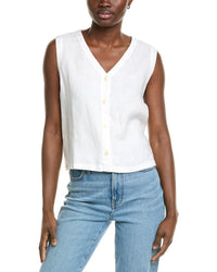 Eileen Fisher Linen Vest White