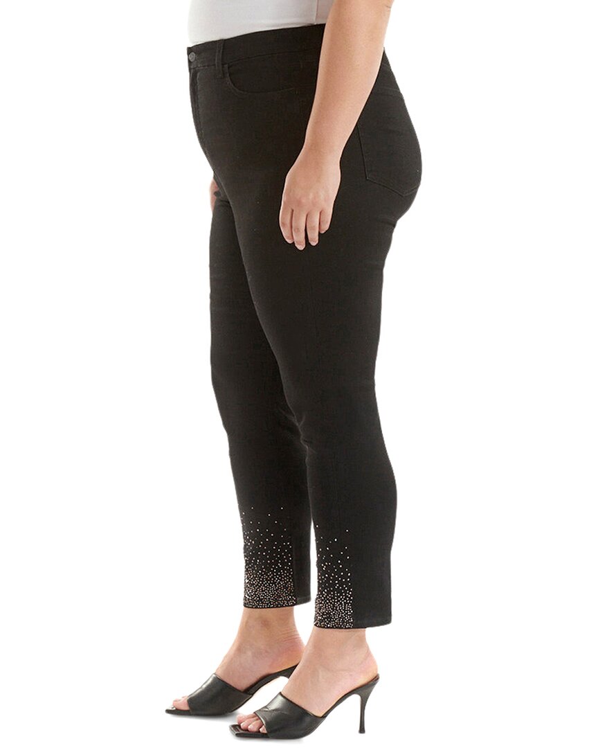 Jen7 Plus Black High-Rise Ankle Skinny Jean