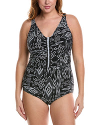 Profile By Gottex Peruvian Nights Sweetheart Tankini Top Black Plus 22W (3X)