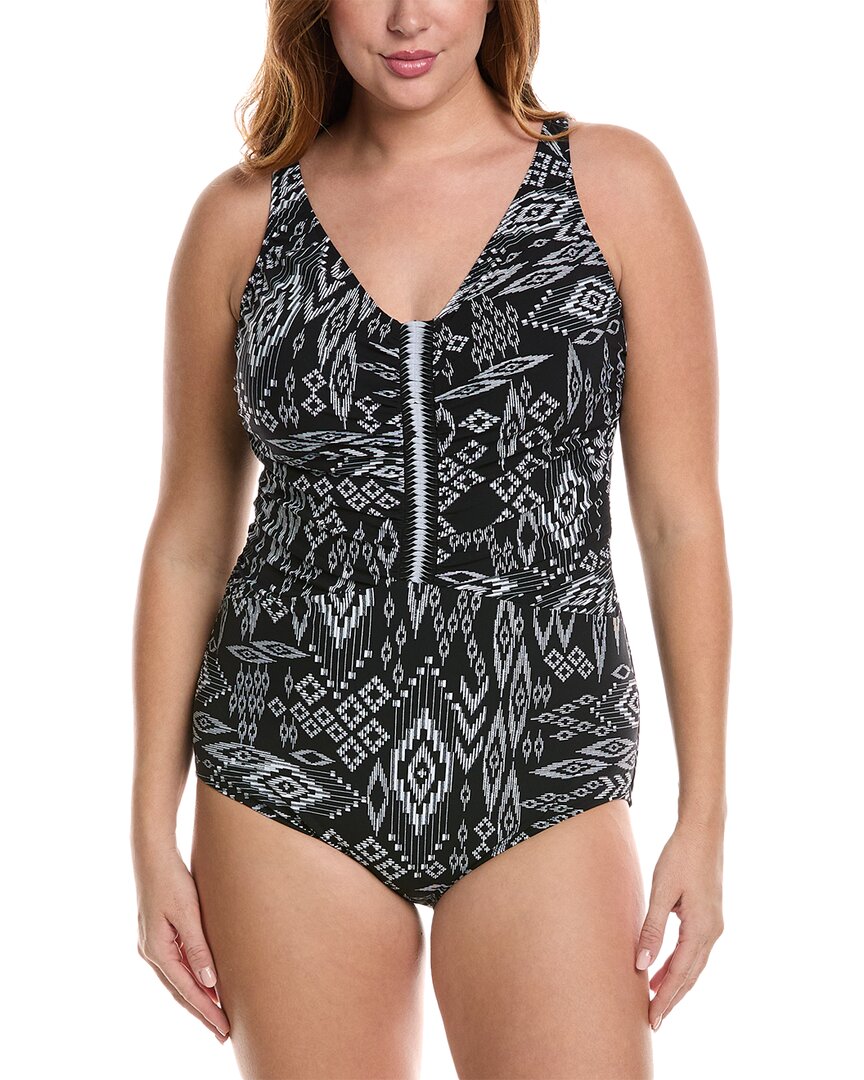 Profile By Gottex Peruvian Nights Sweetheart Tankini Top Black Plus 22W (3X)