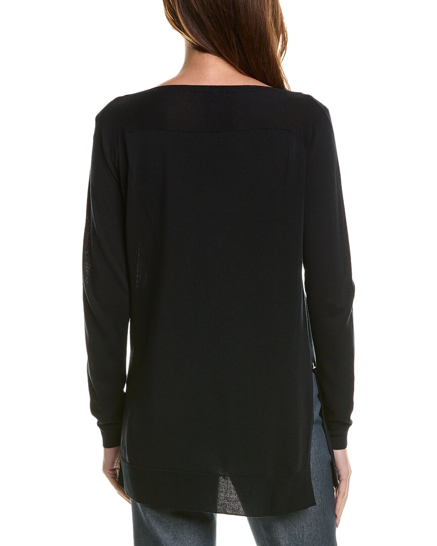 Lafayette 148 New York Plaited V-Neck Pullover