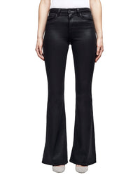 L'agence Bell High-Rise Flare Jean Noir Coated Jean