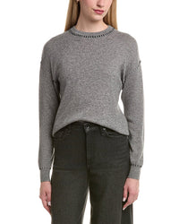 Bruno Magli Whipstitch Wool & Cashmere-Blend Sweater