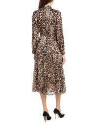 Elie Tahari Gathered Cutout Silk-Blend Midi Dress