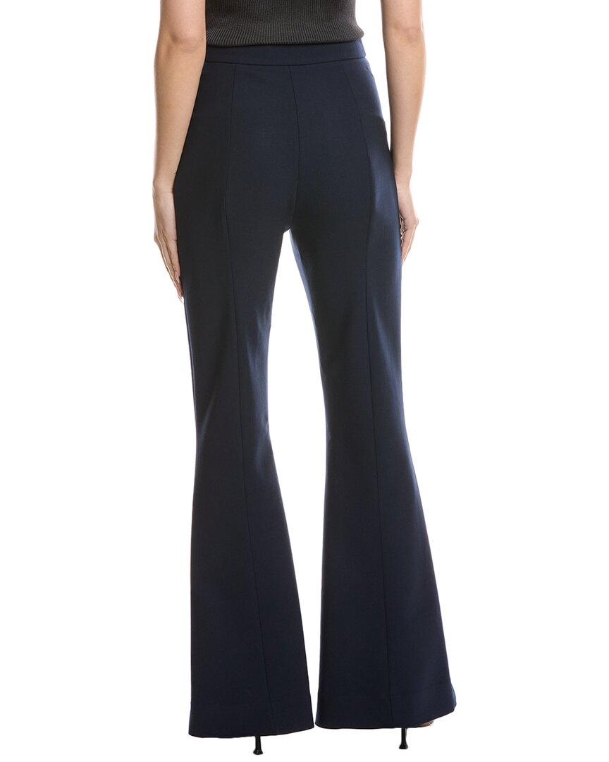 Oscar De La Renta Side Zip Flare Stretch Wool-Blend Pant
