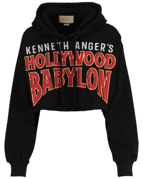 GUCCI グッチ Hollywood Babylon クロップド フーディ Gucci // Hollywood Babylon Printed Cropped Hoodie – VSP Consignment