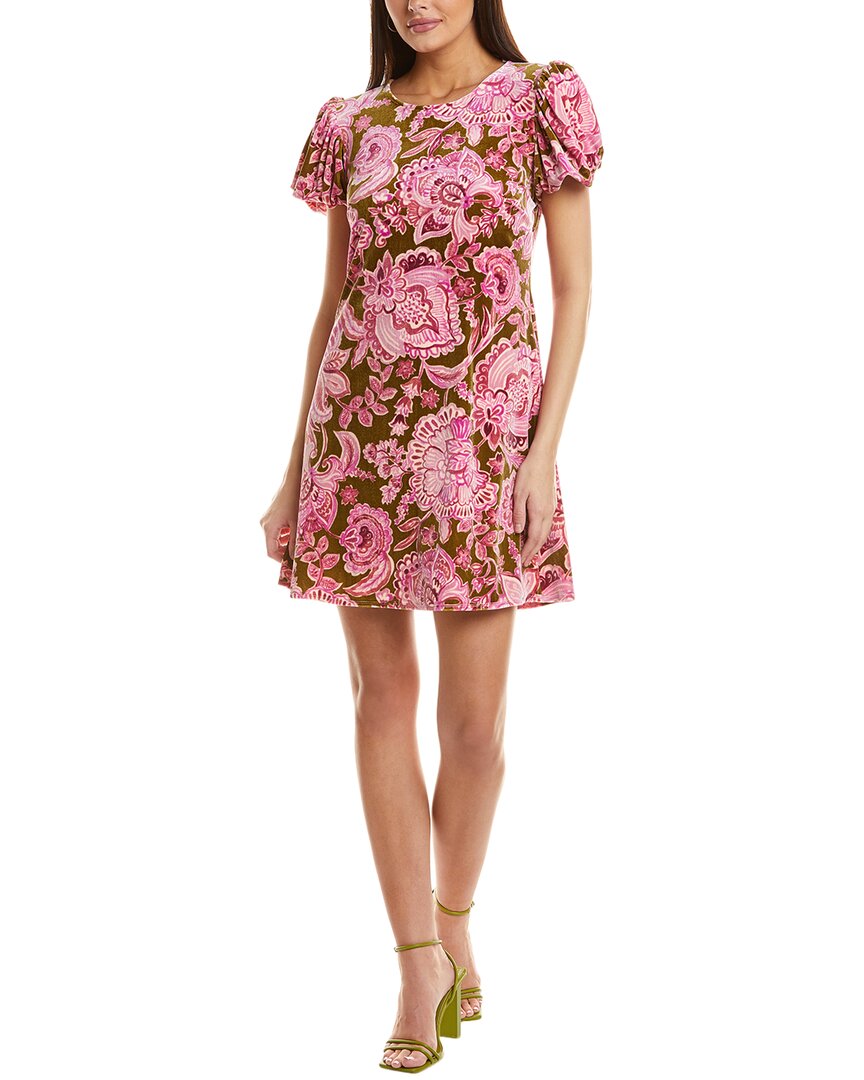 Cece Velvet Mini Dress Green