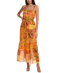 Marie Oliver Kinley Linen-Blend Maxi Dress Orange