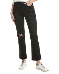 Paige Knockout Onyx Cloud Destructed Tapered Leg Jean Black