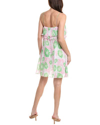 Ganni Pleated Georgette Strap Mini Dress