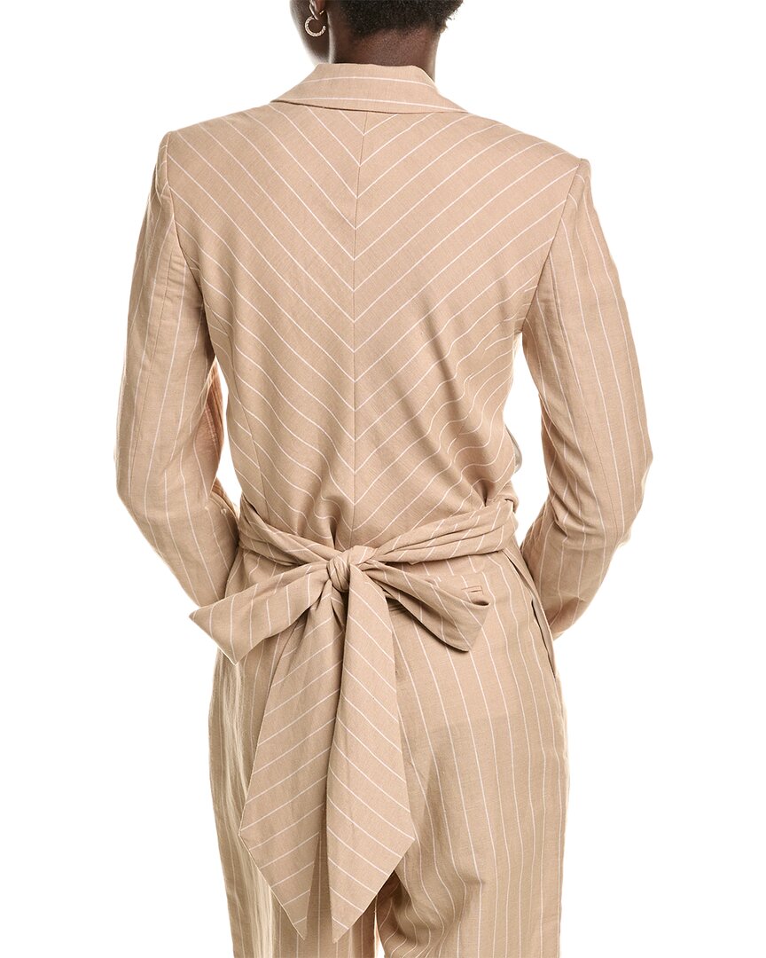 Bcbgmaxazria Cropped Front Tie Linen-Blend Jacket