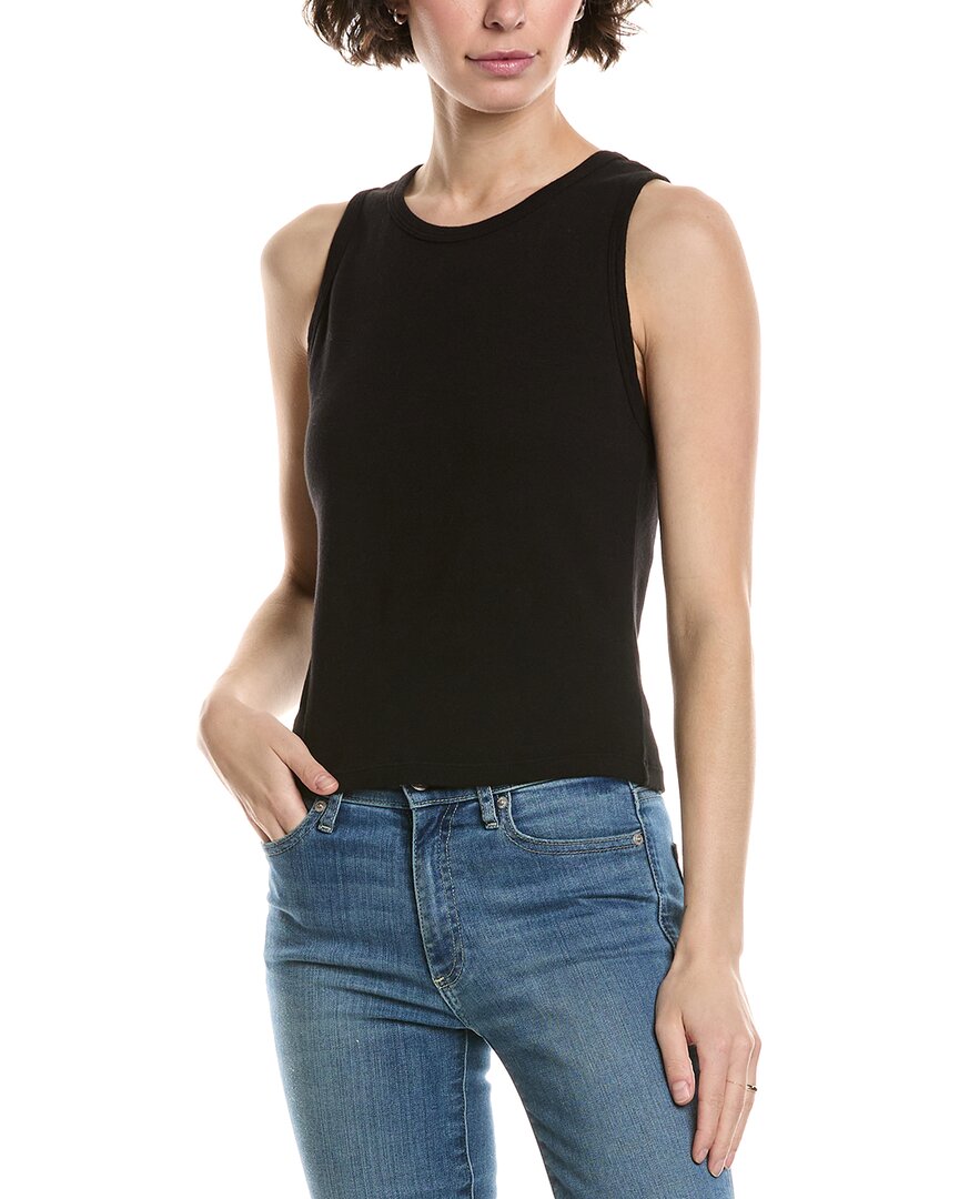 Michael Stars Kendall Crop Tank One Size Fits All Black