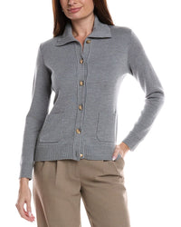 Bruno Magli Merino Wool Epaulet Sweater Jacket