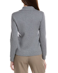 Bruno Magli Merino Wool Epaulet Sweater Jacket