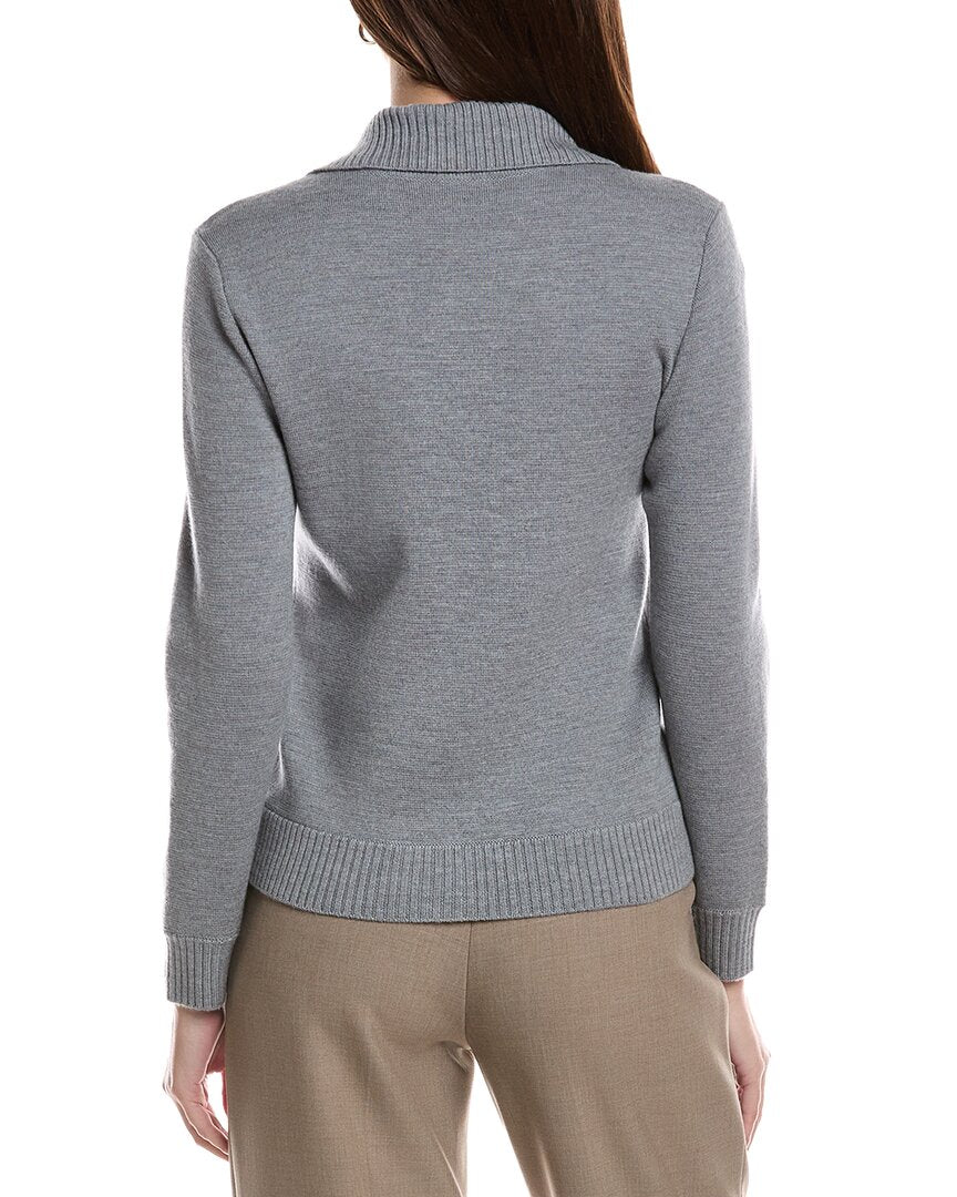 Bruno Magli Merino Wool Epaulet Sweater Jacket