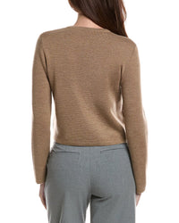 Bruno Magli Merino Wool Cropped Crewneck Jacket