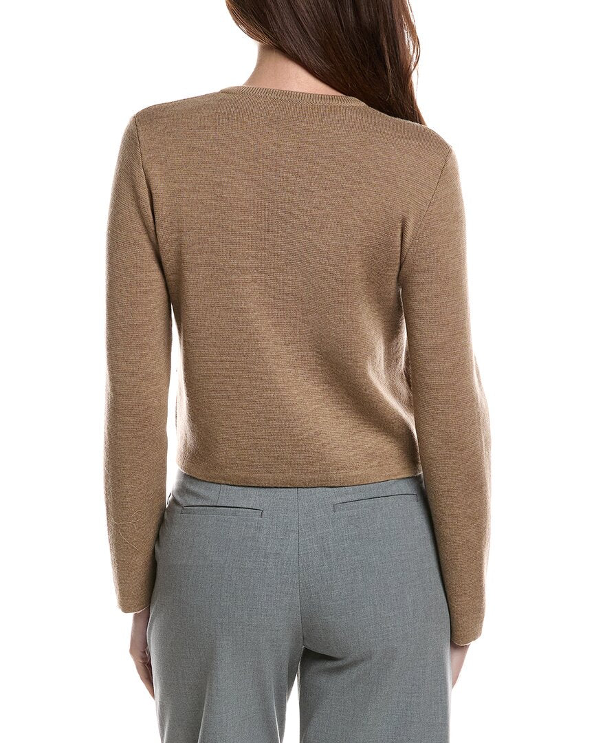 Bruno Magli Merino Wool Cropped Crewneck Jacket