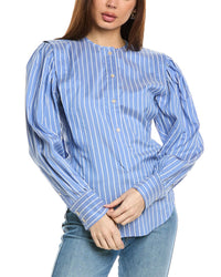 Isabel Marant E'toile Brunille Silk Blouse Beige 34