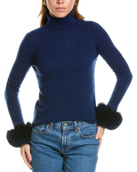Sofiacashmere Turtleneck Cashmere Sweater Regular 16 (XL) Blue