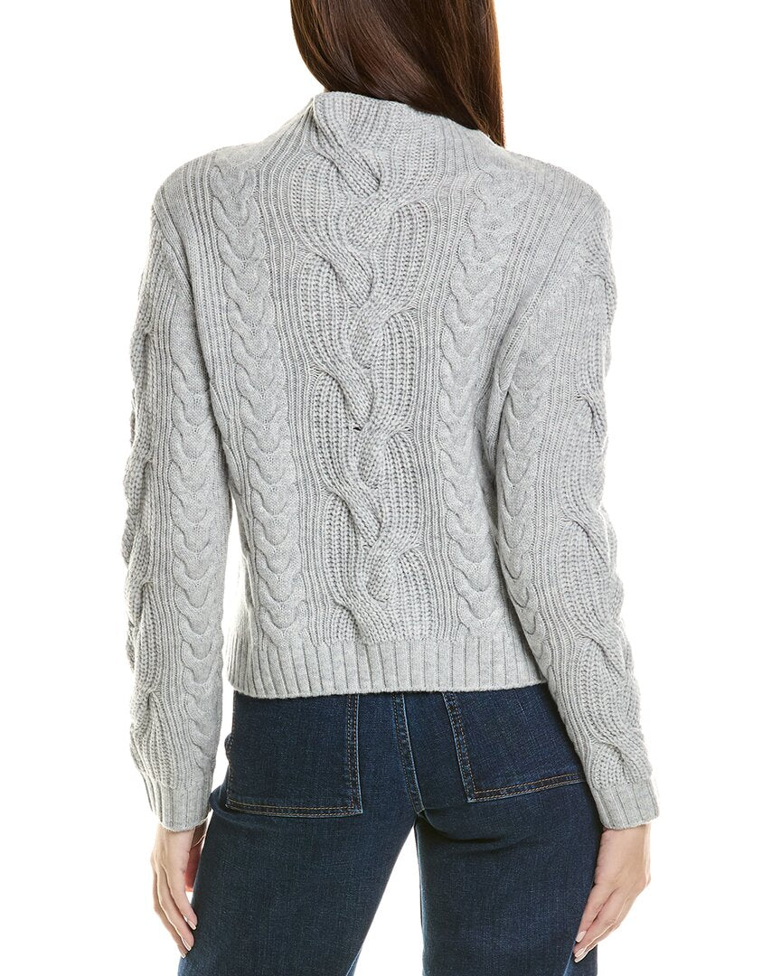 Hannah Rose Chunky Cable Funnel Neck Wool & Cashmere-Blend Sweater