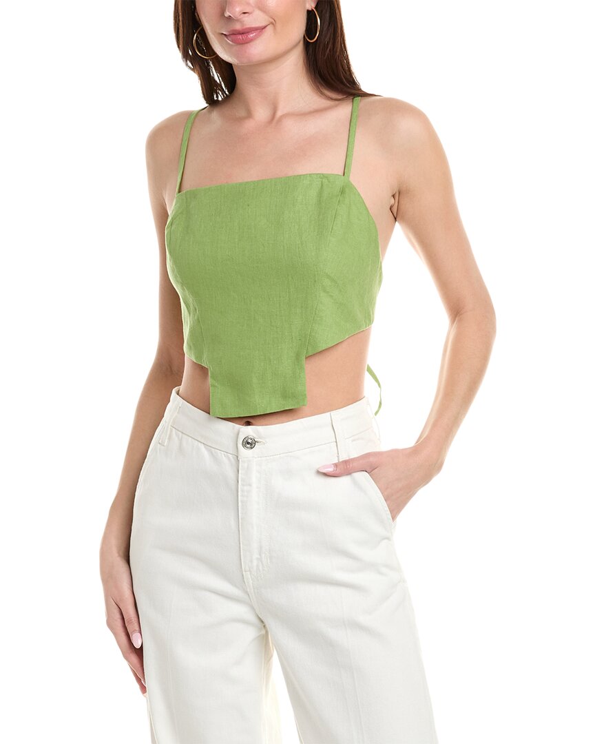 Hevron Celeste Linen Tank Green Regular 12 (L)