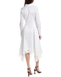 Oscar De La Renta Button Front Guipure Hem Shirtdress