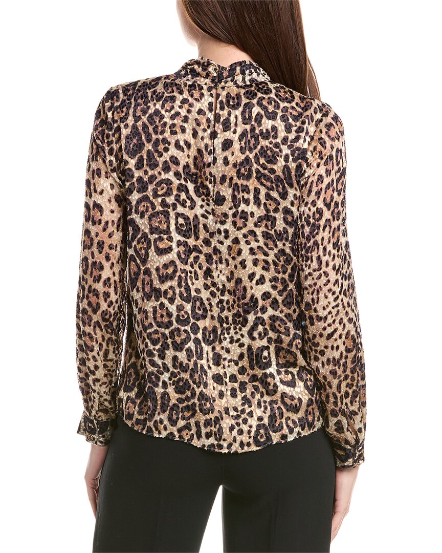 Elie Tahari Gathered Cutout Silk-Blend Blouse