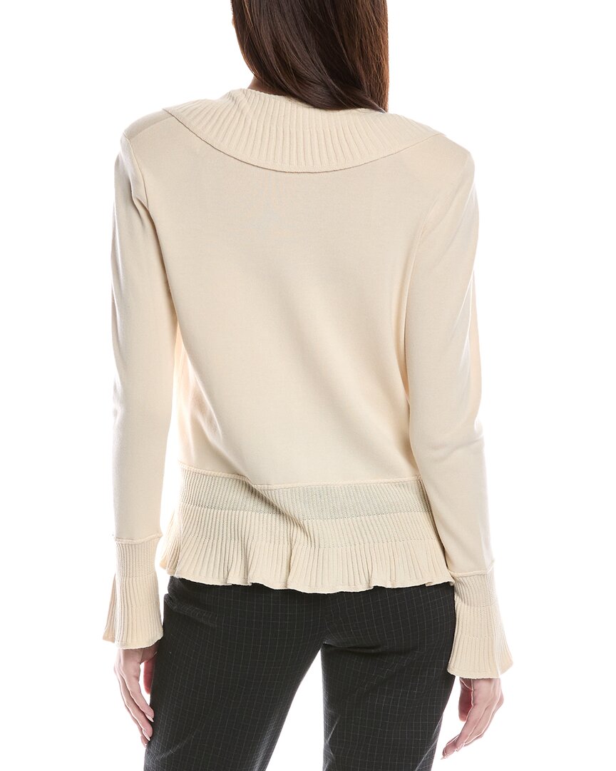 St. John Fluid Ruffle Knit Cardigan